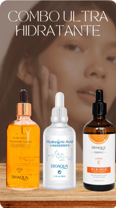 COMBO X3 SERUM BIOAQUA - SERUM VITAMINA C 100 ML / SERUM 24K 100 ML / SERUM ACIDO HIALURONICO 100 ML