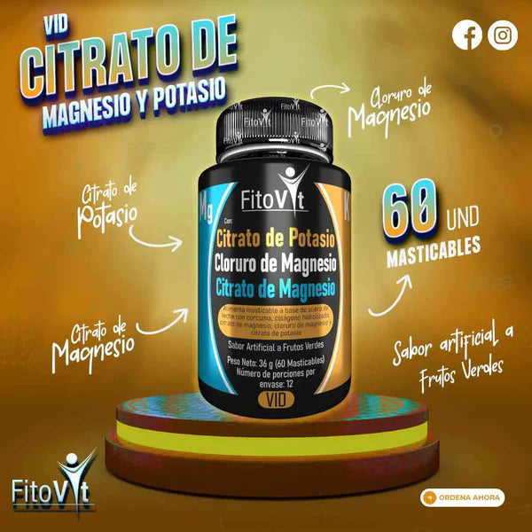 Fórmula Triple Magnesio y Potasio Fitovit (x 60 pastillas masticables)