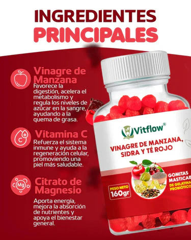 [¡MEGA OFERTA!] COMBOS x1 x2 x3 x5 - GOMITAS VINAGRE DE MANZANA - Vitflow