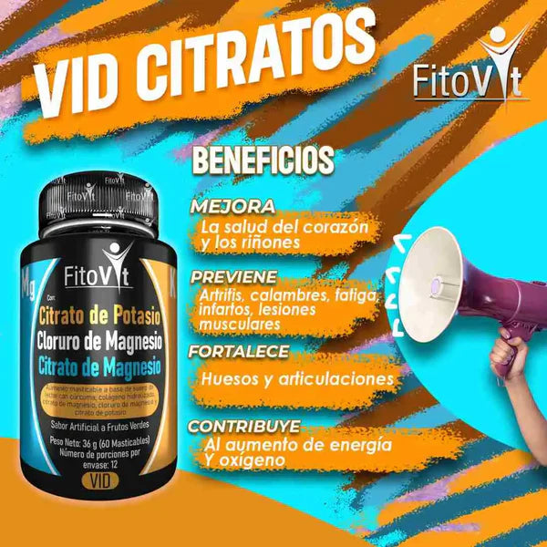 Fórmula Triple Magnesio y Potasio Fitovit (x 60 pastillas masticables)