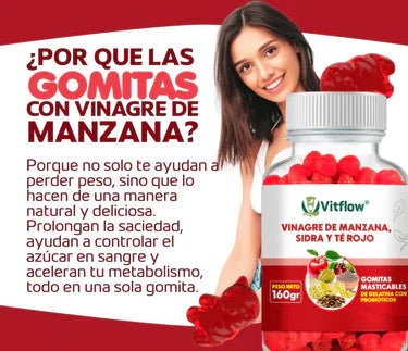 [¡MEGA OFERTA!] COMBOS x1 x2 x3 x5 - GOMITAS VINAGRE DE MANZANA - Vitflow