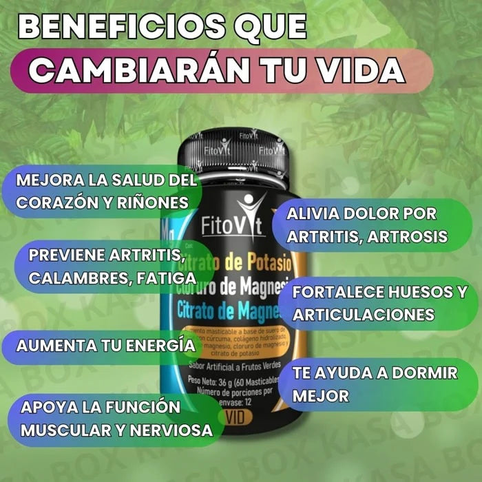 Fórmula Triple Magnesio y Potasio Fitovit (x 60 pastillas masticables)