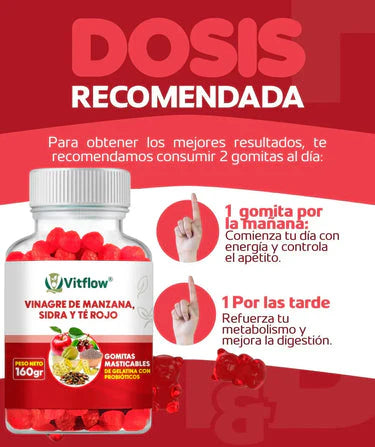 [¡MEGA OFERTA!] COMBOS x1 x2 x3 x5 - GOMITAS VINAGRE DE MANZANA - Vitflow