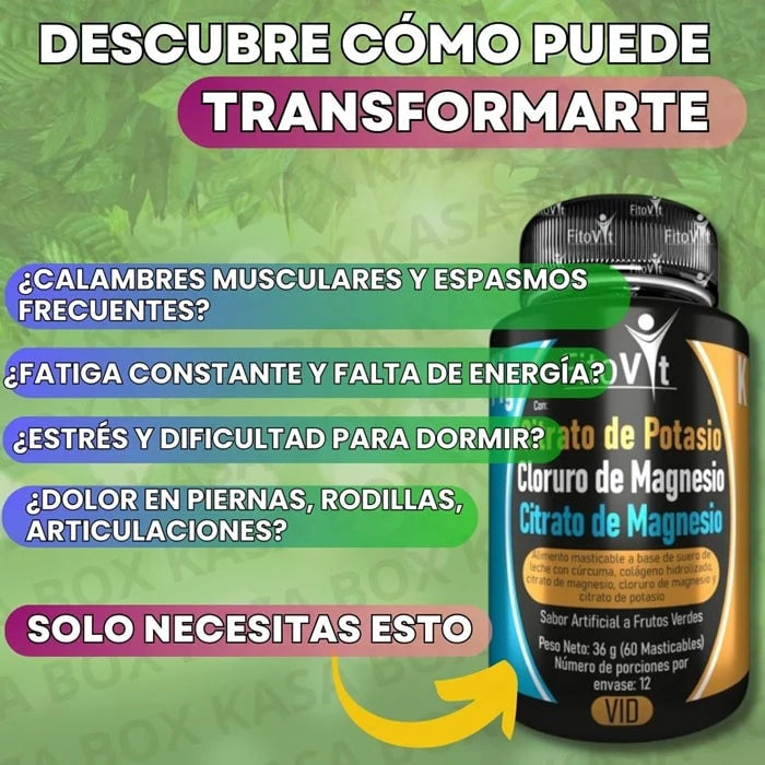Fórmula Triple Magnesio y Potasio Fitovit (x 60 pastillas masticables)